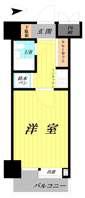 浅草スカイレジテル 406号室 間取り