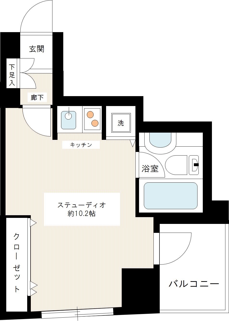 カスタリア新宿御苑 0901号室 間取り