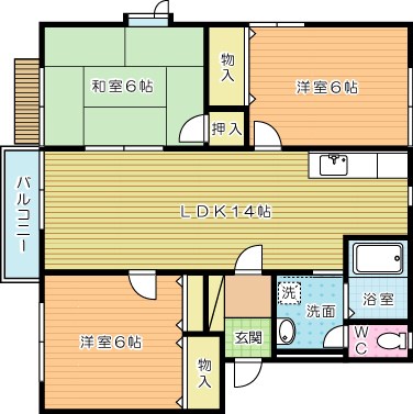 ビスクガーデン　Ｂ棟 102号室 間取り