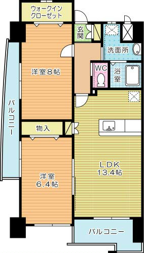 Gran Espacio Asano（グランエスパシオ浅野） 808号室 間取り