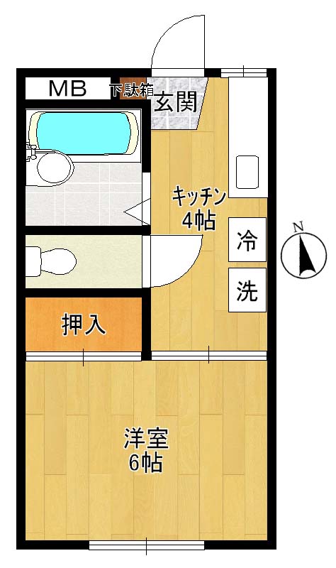 コーポ山内　　 101号室 間取り