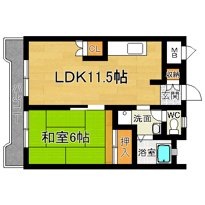 ロイヤルハイツ西田 303号室 間取り