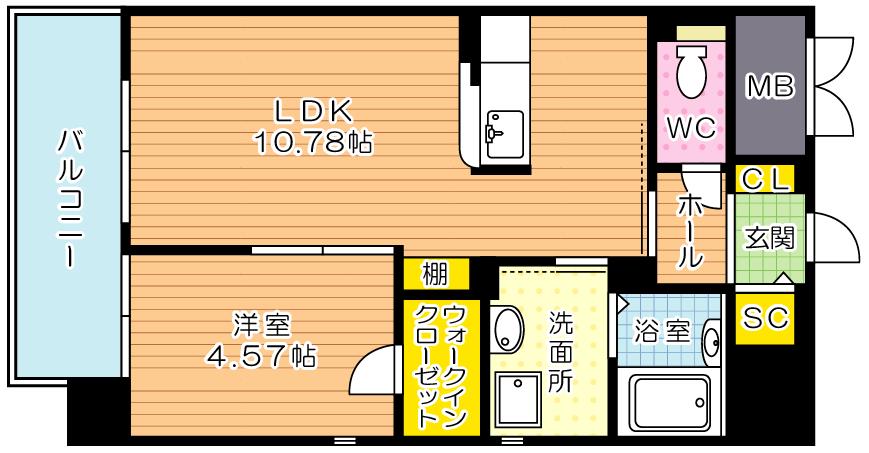 シャーメゾングランドソレイユ門司 601号室 間取り