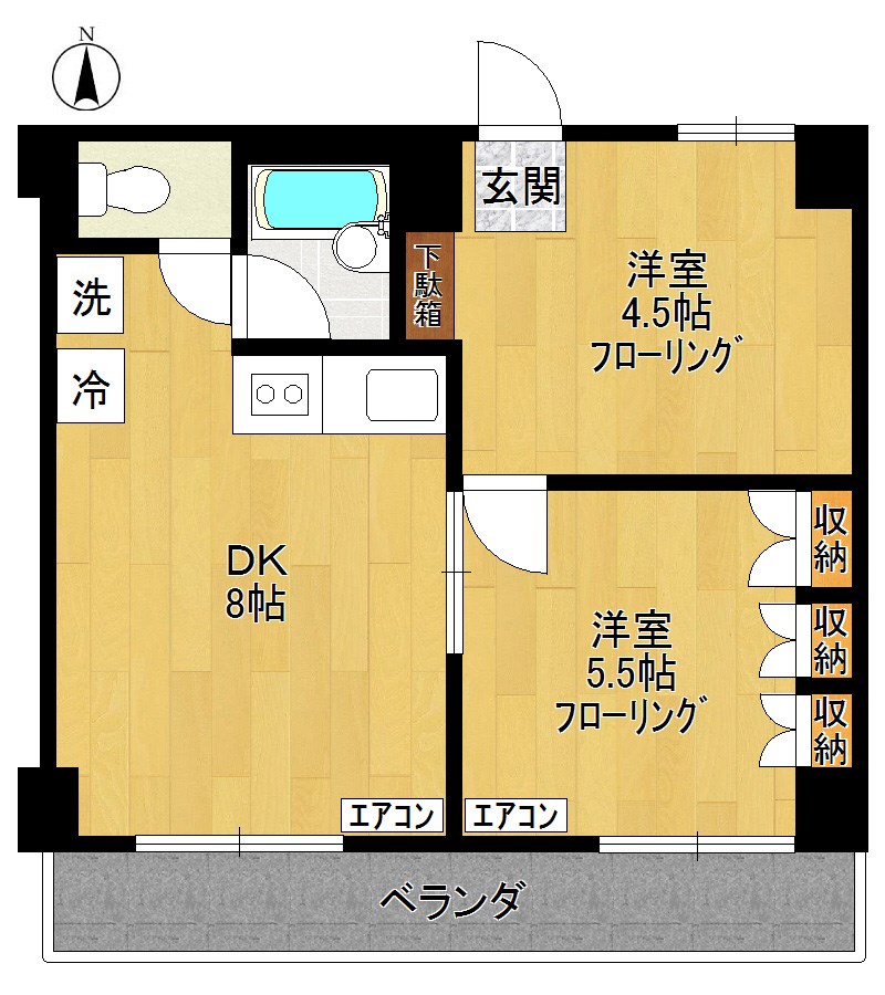 エクセランス稲城 203号室 間取り