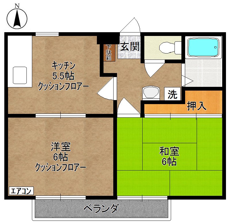 コーポK　 201号室 間取り