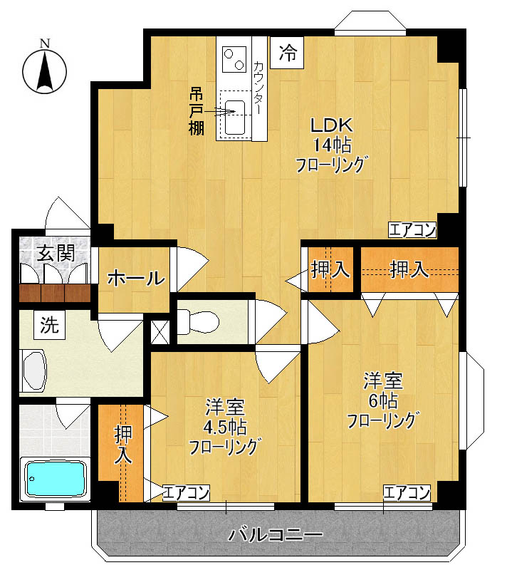 リンデンハイムアネックスB 201号室 間取り