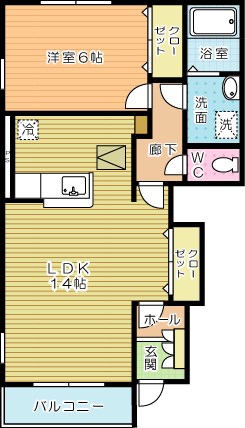 サンレミ葛原Ｅ　 101号室 間取り