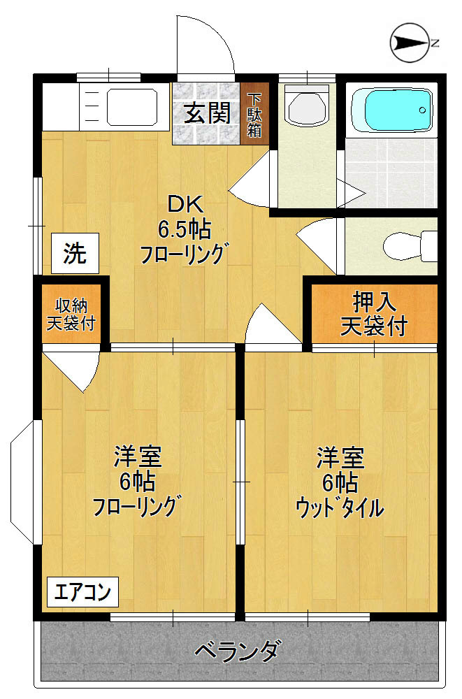 スカイコーポ 205号室 間取り
