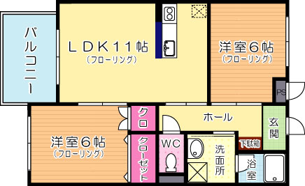 ゼルコバ 102号室 間取り