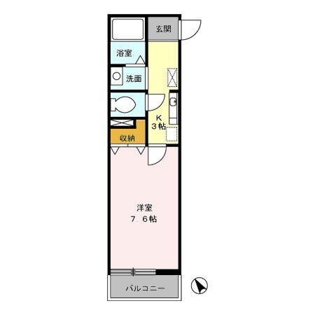 Kハイム 206号室 間取り