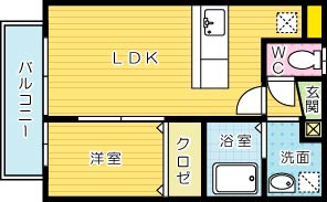 FarPlace小倉西(ファープレイス小倉西) B棟 102号室 間取り