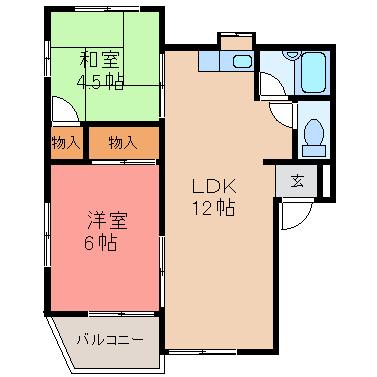 リーベうつぎⅡ 201号室 間取り