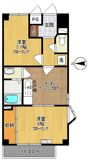 稲田堤グランドハイツ 505号室 間取り