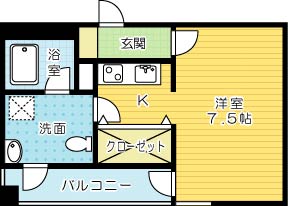 ボヌール三萩野 401号室 間取り