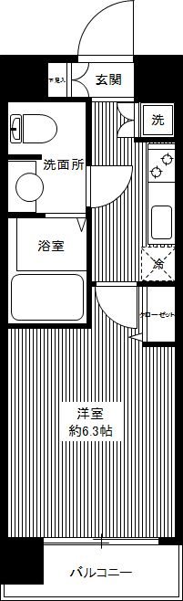 ＲＩＳＥ ＳＴＡＧＥ ＭＵＳＡＳＨＩ-ＫＯＧＡＮＥＩ 1101号室 間取り
