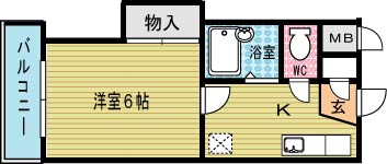 シャトレ金鶏Ⅱ 401号室 間取り