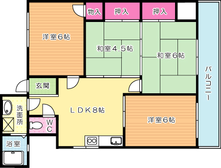 米谷木町第４ビル 304号室 間取り