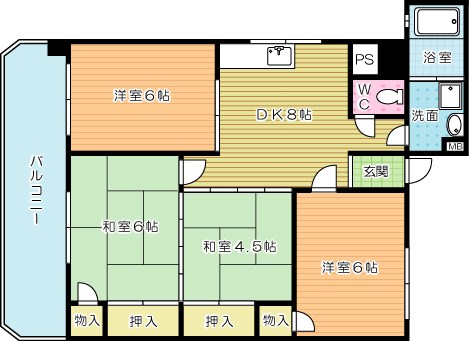 米谷木町第４ビル 304号室 間取り