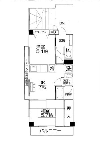 メゾンピュールⅡ 401号室 間取り