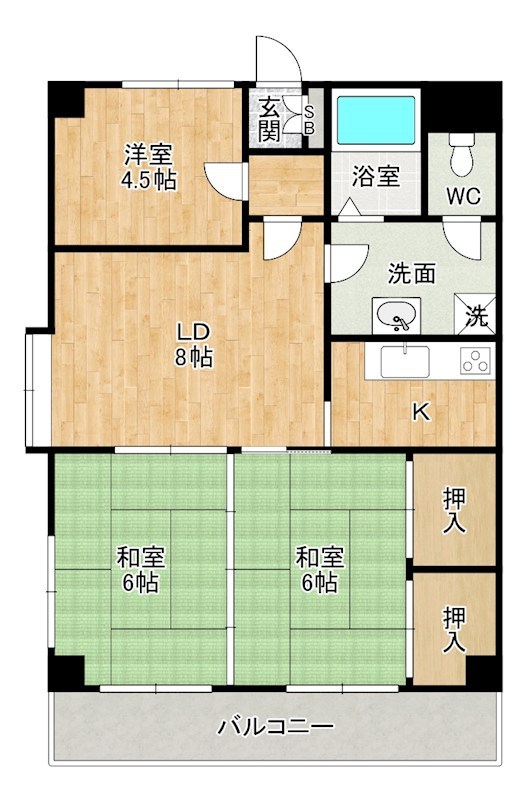クレベール千防 505号室 間取り