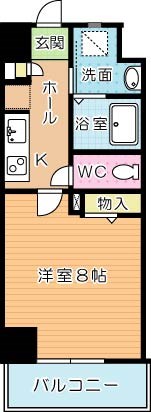 LE GRAND BLEU QUATRE（グランブルーキャトル） 202号室 間取り