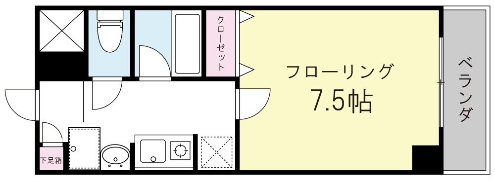 エスポワールＳ・Ｔ X01~X06号室 間取り