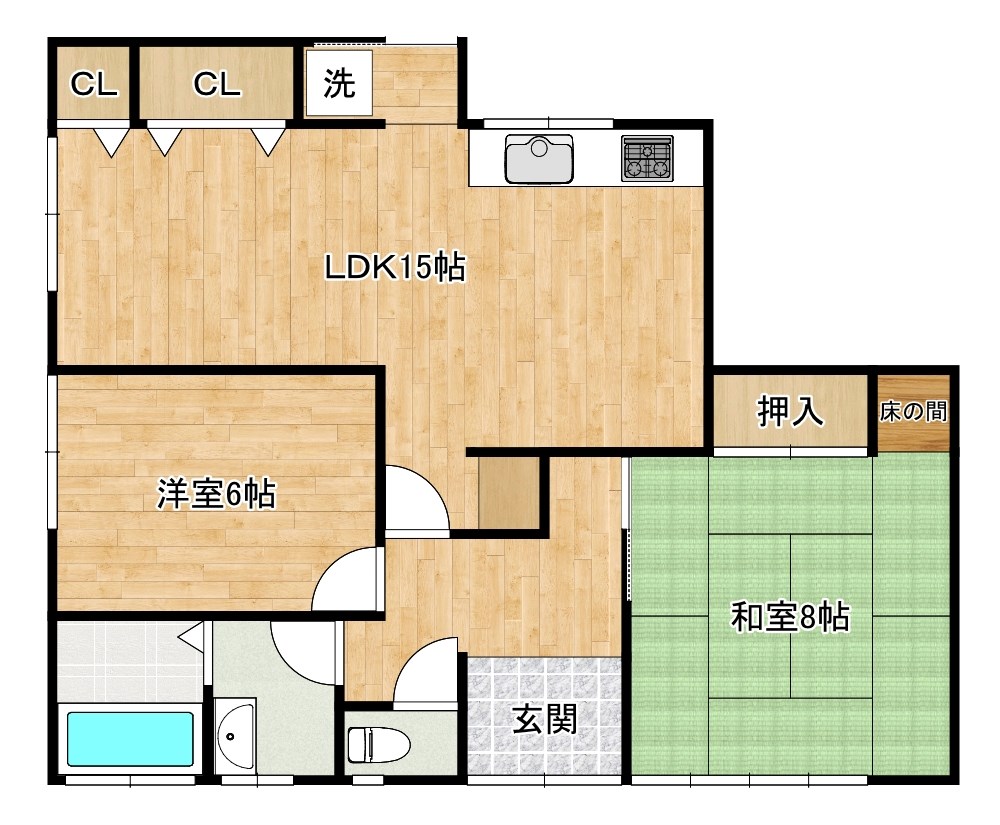 霧ヶ丘借家C 間取り
