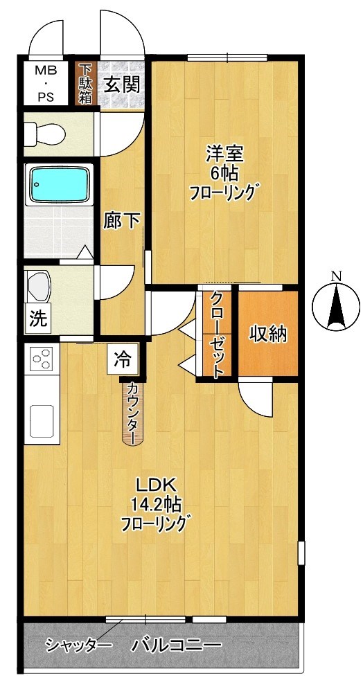 グリーンフィールド 202号室 間取り