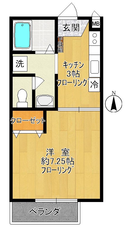 ハピネスB 203号室 間取り
