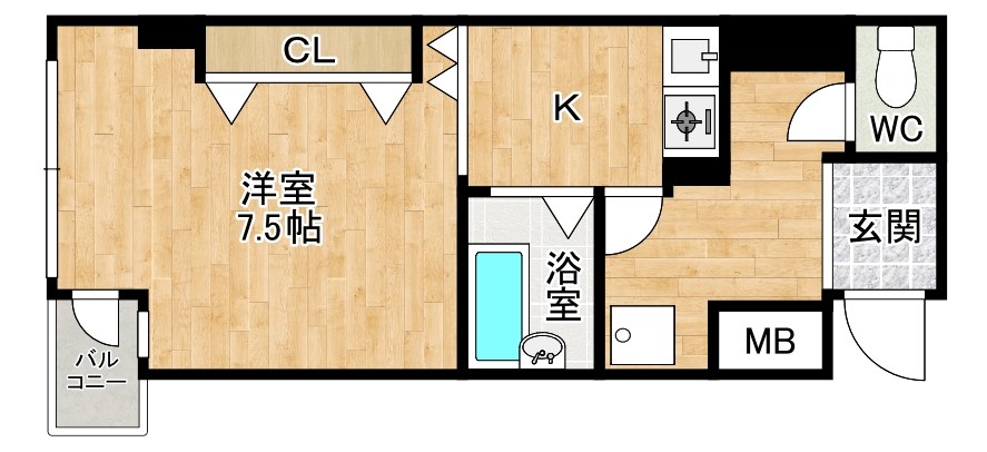 オアシス門司港 304号室 間取り