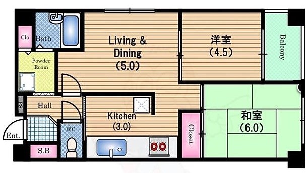 ライオンズマンション土佐堀 間取り