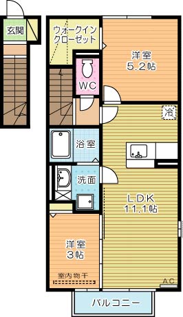 セジュール朽網Ⅱ 201号室 間取り