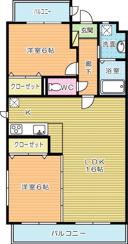 メルヴェーユ紫 204号室 間取り