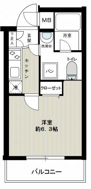 スパシエ新宿哲学堂公園 0104号室 間取り