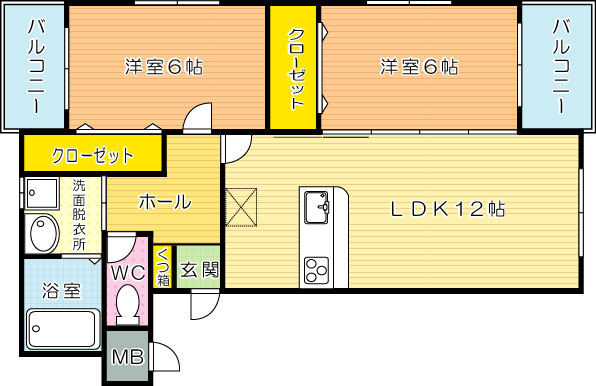 ベルビラジオ大里柳町 202号室 間取り