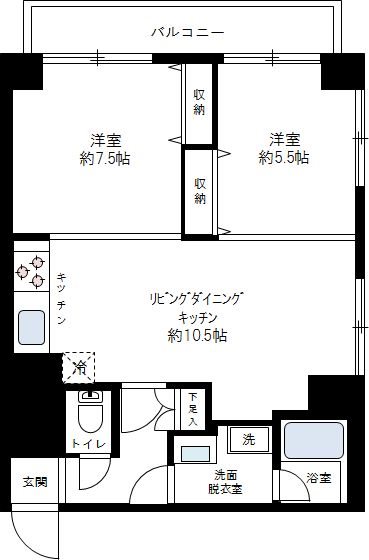 コスモ磯子パークサイド 0401号室 間取り
