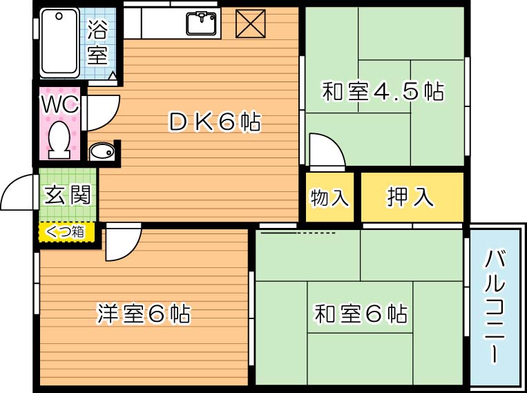 タウニィ熊西 203号室 間取り