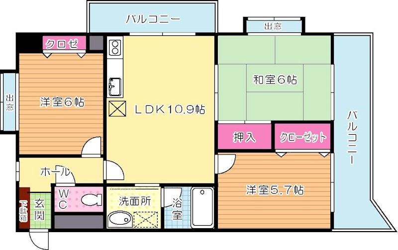 ルネッサンス宮ノ尾Ⅱ 403号室 間取り