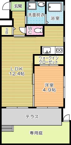 Ｐｌａｔｉｎｕｍ　Ｓｔｙｌｅ（プラチナスタイル） 107号室 間取り