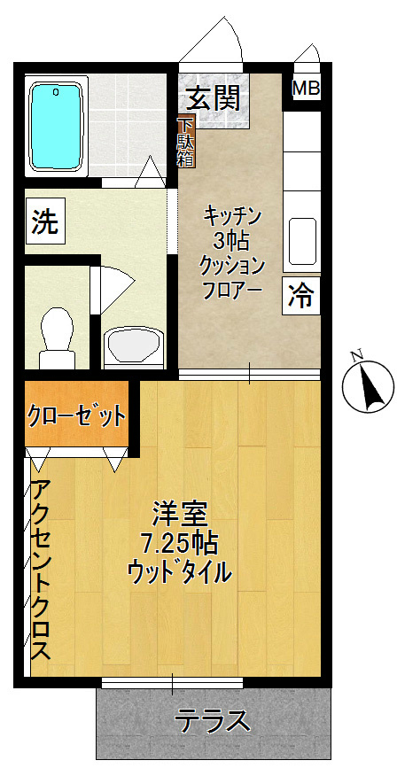 サンモール 102号室 間取り