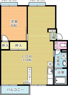 プレジール弥生が丘Ｂ棟 202号室 間取り