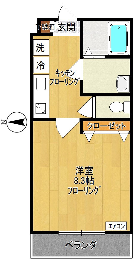 スクエアⅡ 302号室 間取り