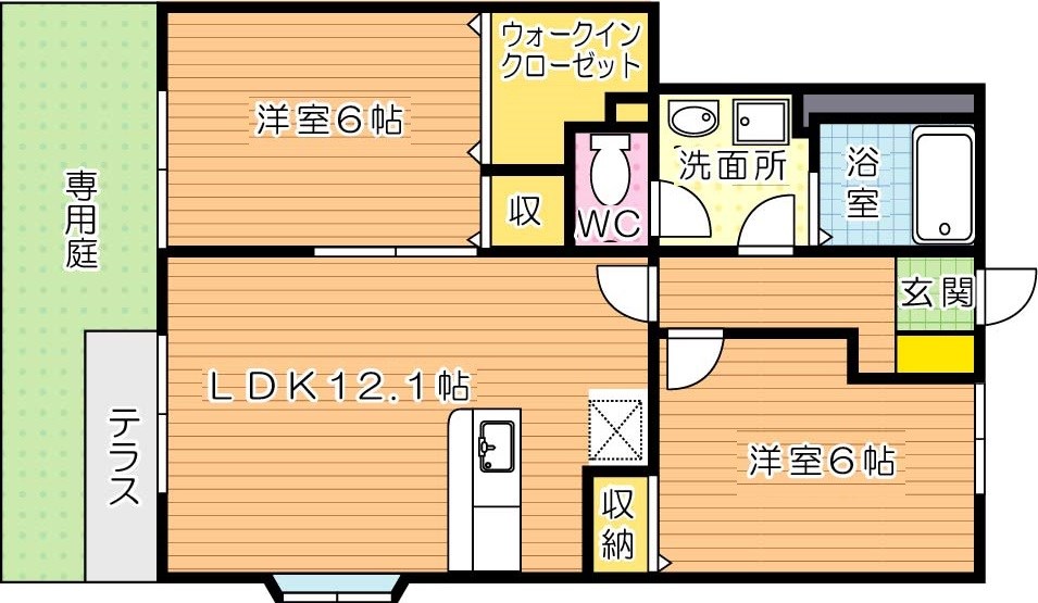 エバーステージ　Ａ棟 101号室 間取り