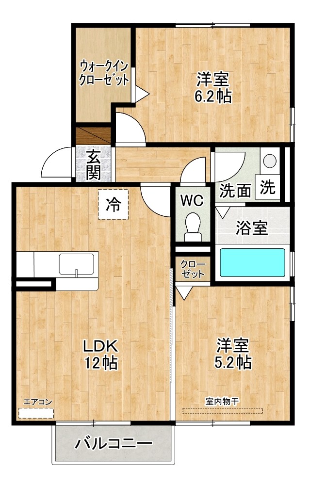 おおくぼの森 Ａ棟 201号室 間取り