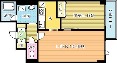 アネシス片野 202号室 間取り