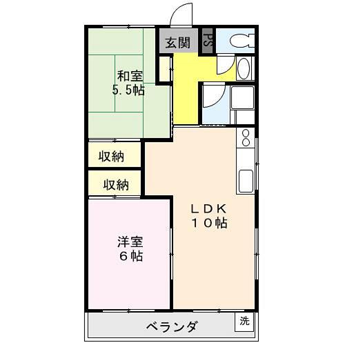 武蔵ハイツ 301号室 間取り