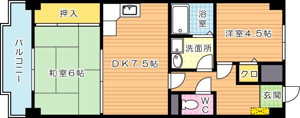 陣山スカイマンション 403号室 間取り