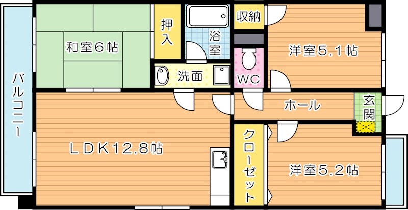 サンローゼ本城東 間取り図