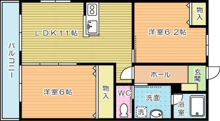 グランドライン小倉南 103号室 間取り