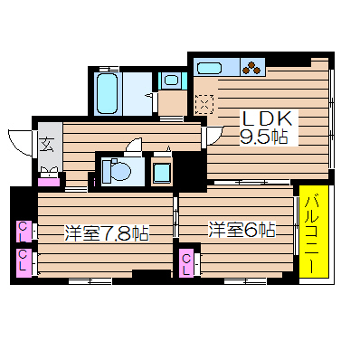 大阪府大阪市西区北堀江１丁目13-8 間取り